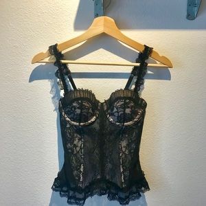 H&M | Black & Cream Corset Top